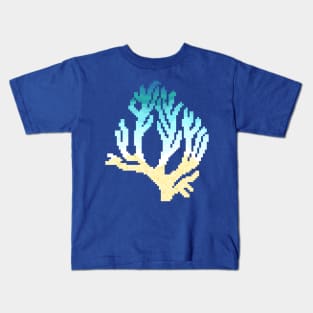 Modern Pixel Sea Coral Kids T-Shirt